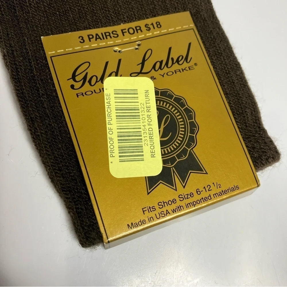 NWT Vintage‎ Roundtree & Yourke gold label dress socks